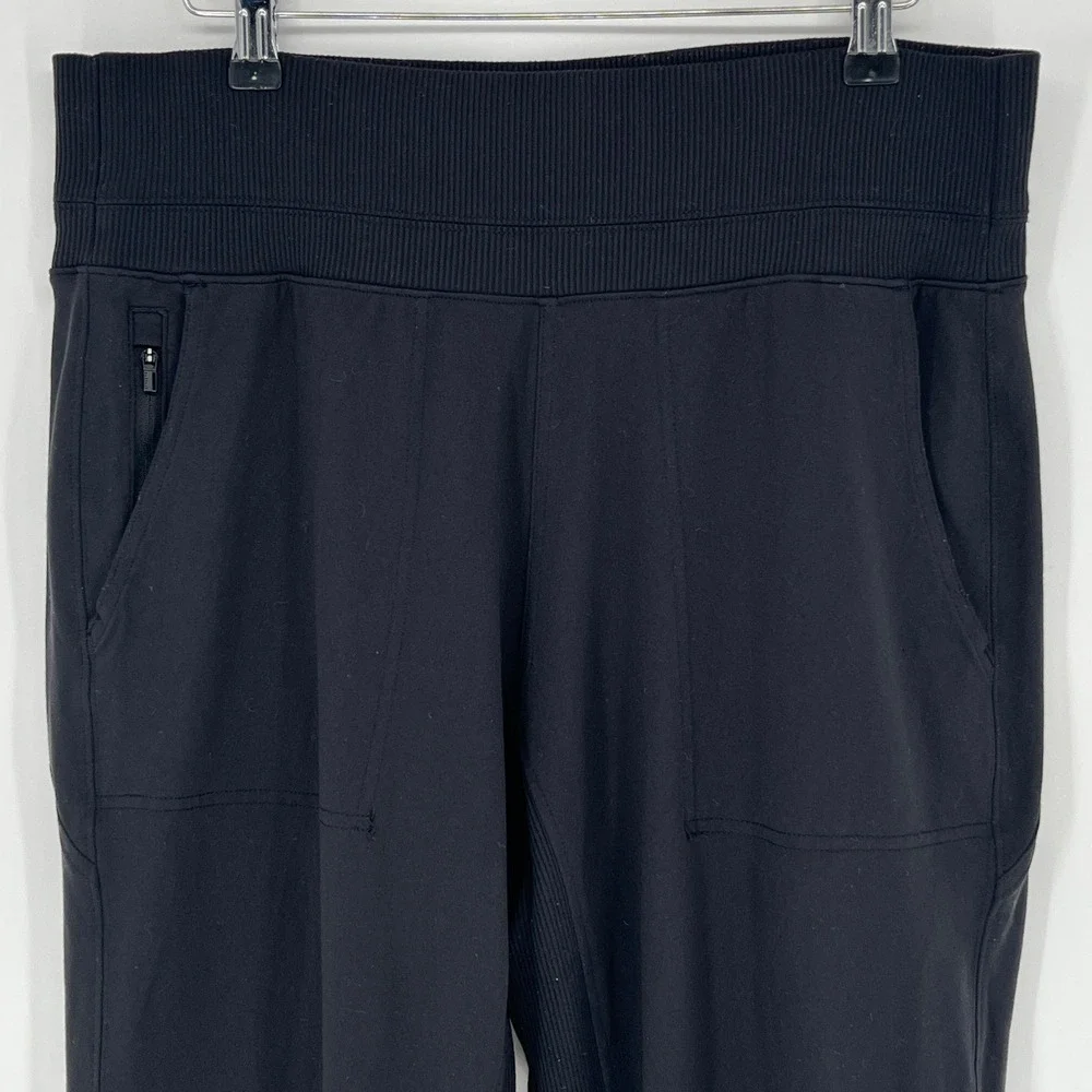 Athleta Venice Jogger Pants Black Zip Pocket Stretch Athletic Women M Medium - Picture 5 of 11
